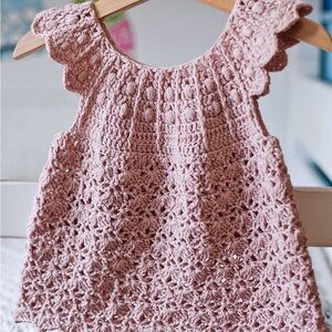Pink Crochet Baby Dress
